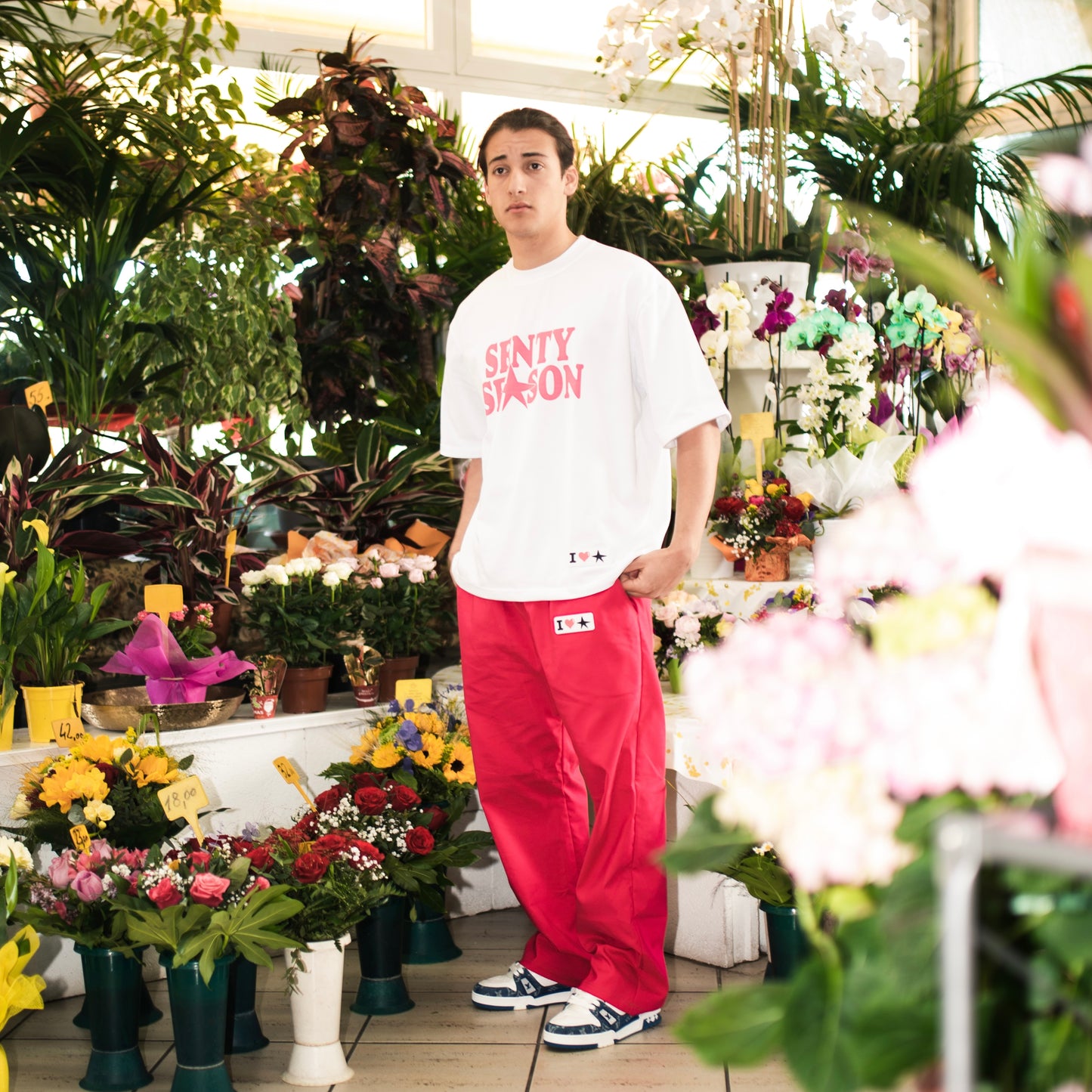 "I LOVE SENTY" Nylon Fucsia Pants
