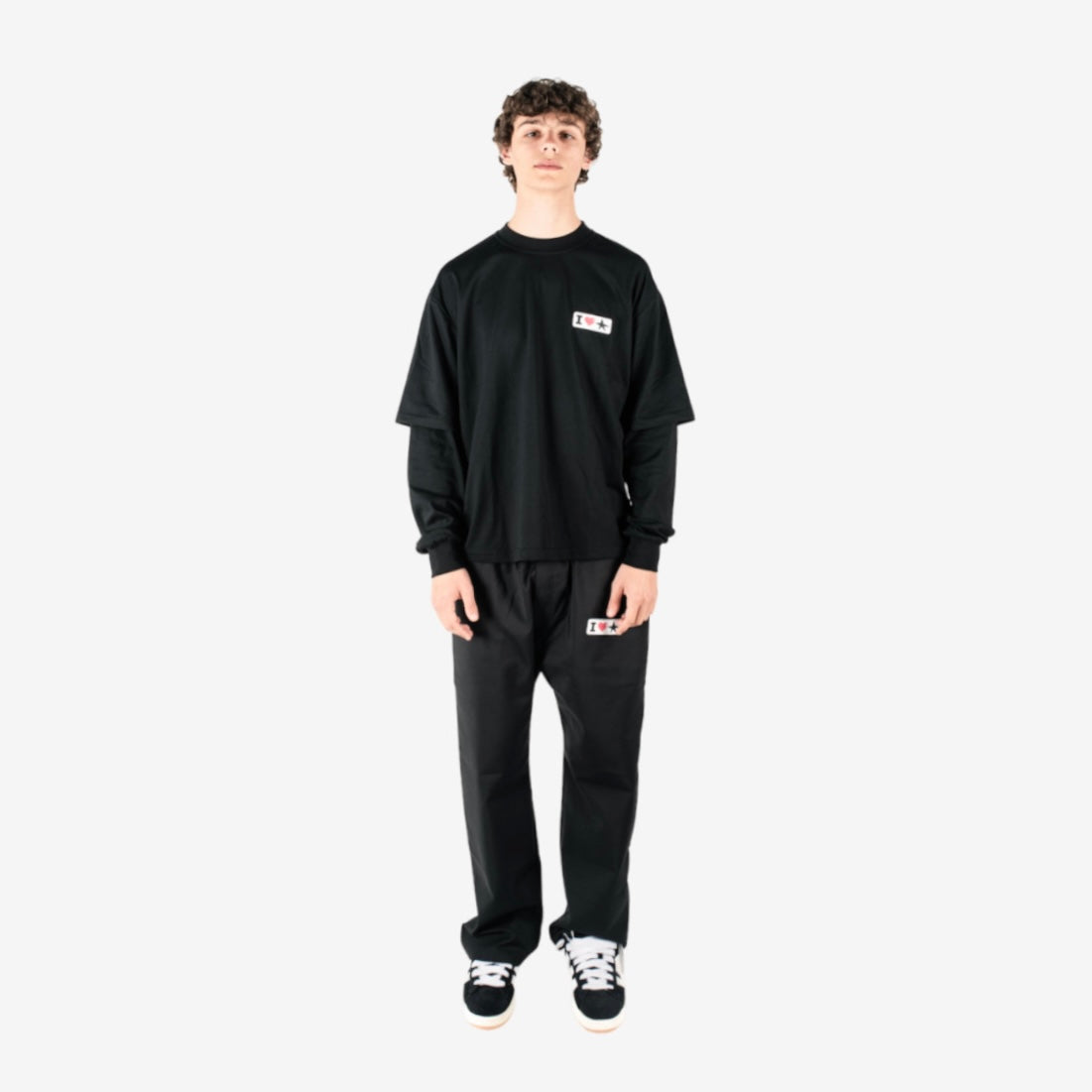 "I LOVE SENTY" Nylon Black Pants