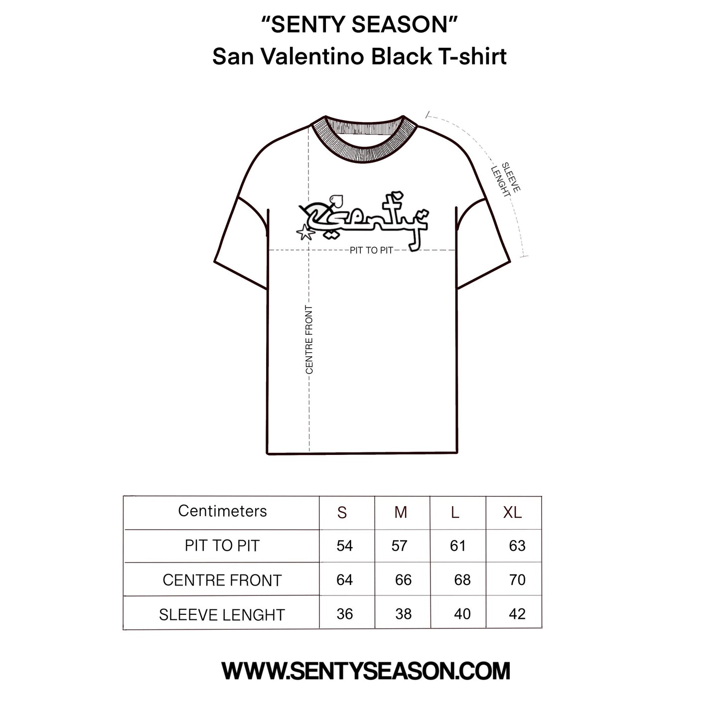 "SENTY SEASON" San Valentino Black T-shirt