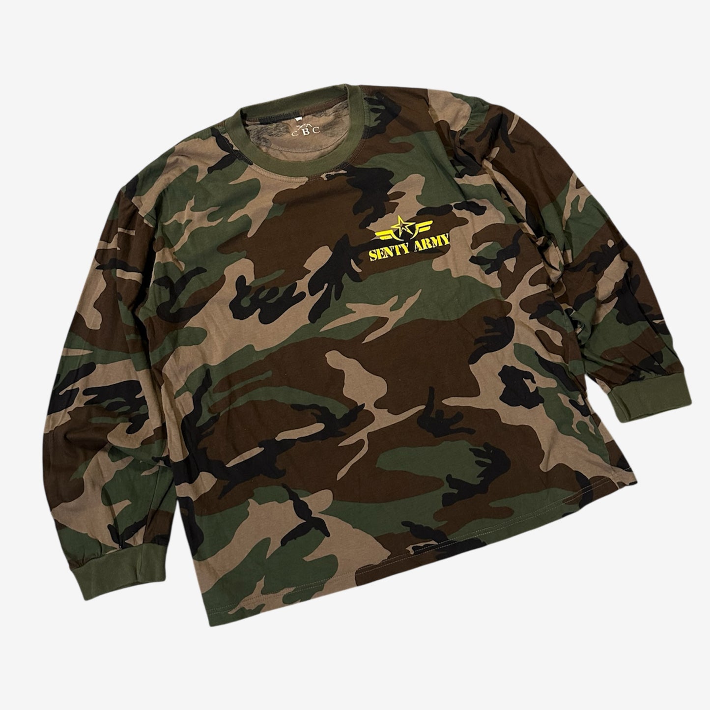 “SENTY ARMY” Camo Green Longsleeve (M)*