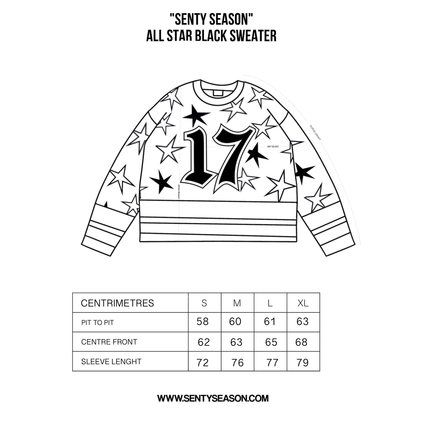 “SENTY SEASON” ALL STAR Black Sweater