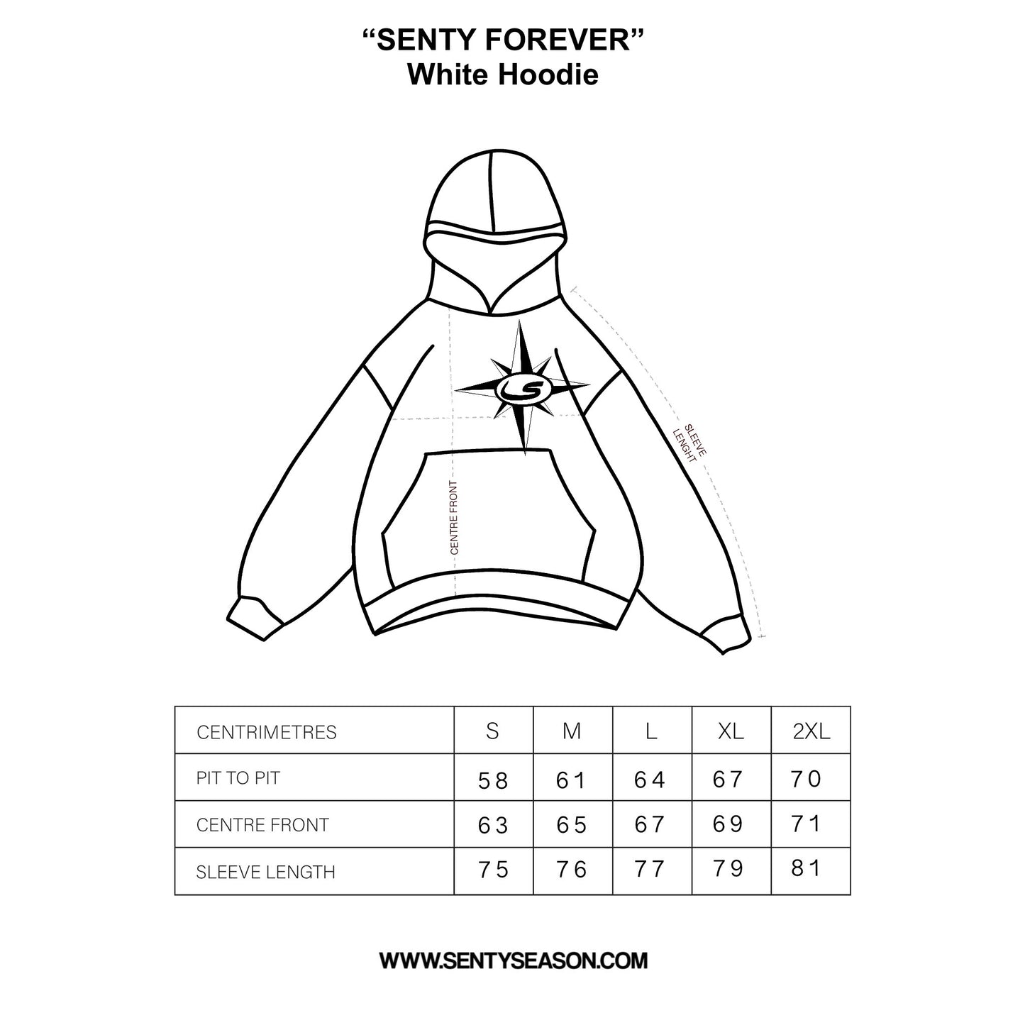 “SENTY FOREVER” White Hoodie