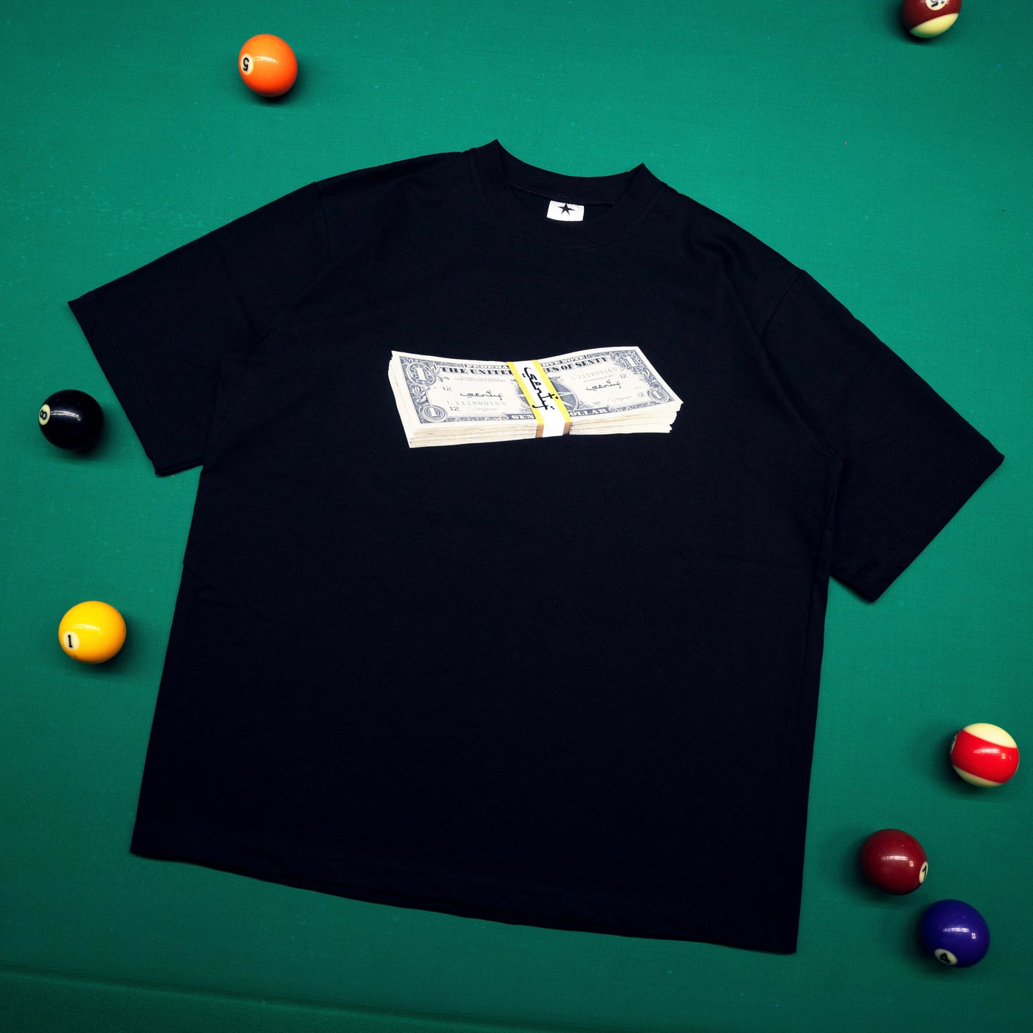 "SENTY CASINÒ" CASH Black T-shirt