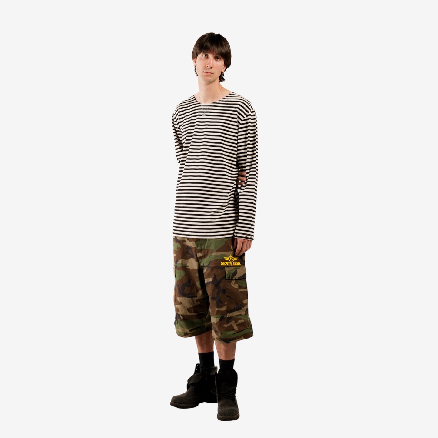 “SENTY ARMY” Striped Black Longsleeve