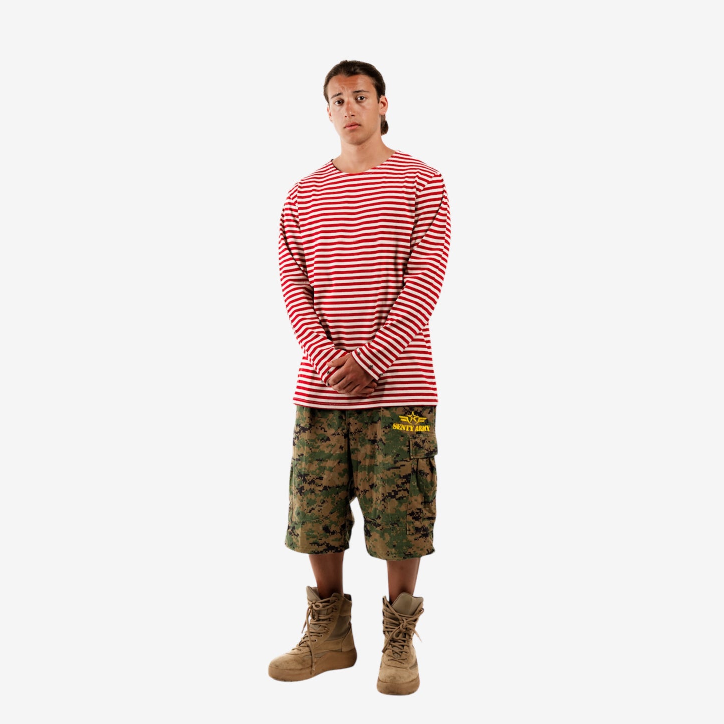 “SENTY ARMY” Red Striped Longsleeve
