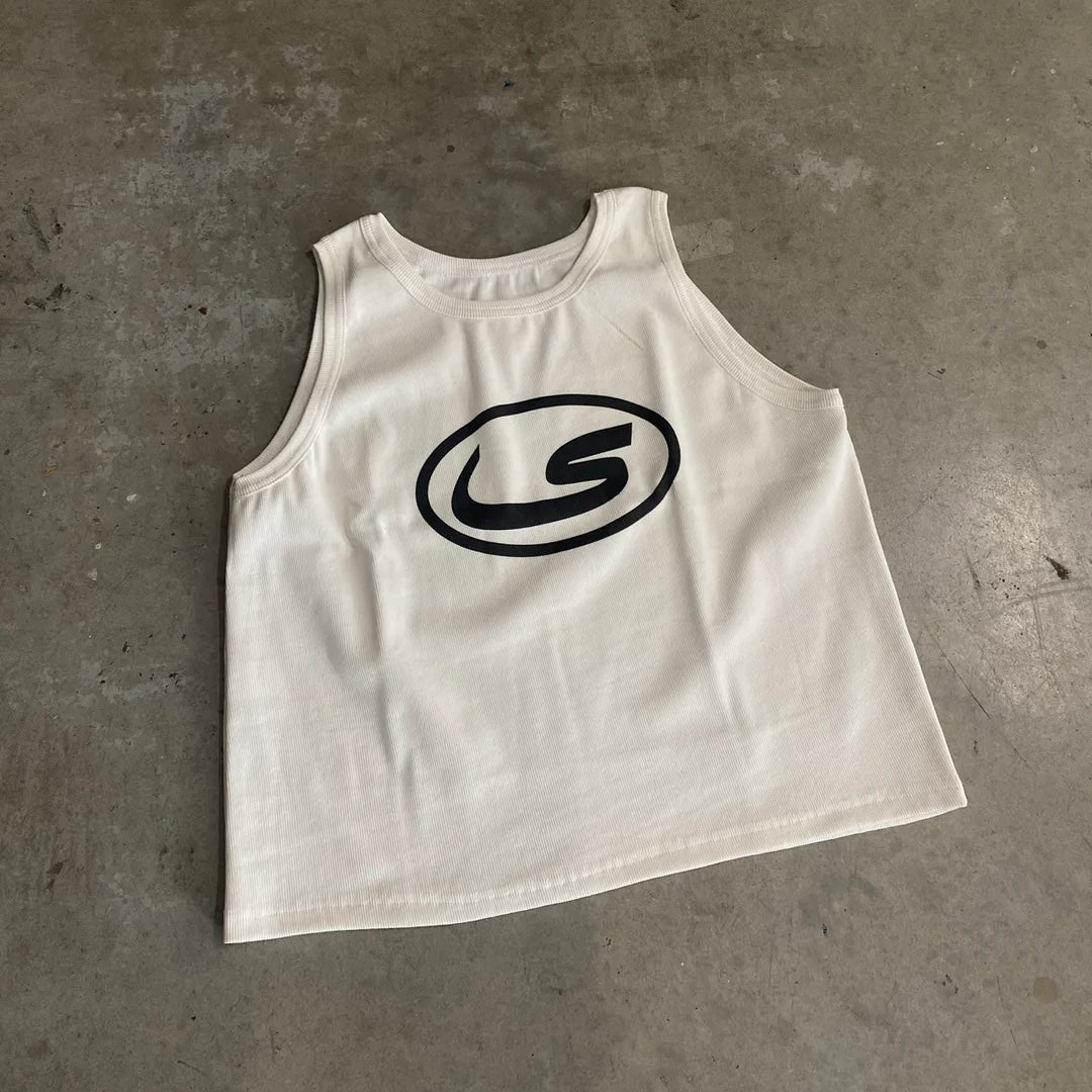 "SENTY SEASON" Essential White Tank Top