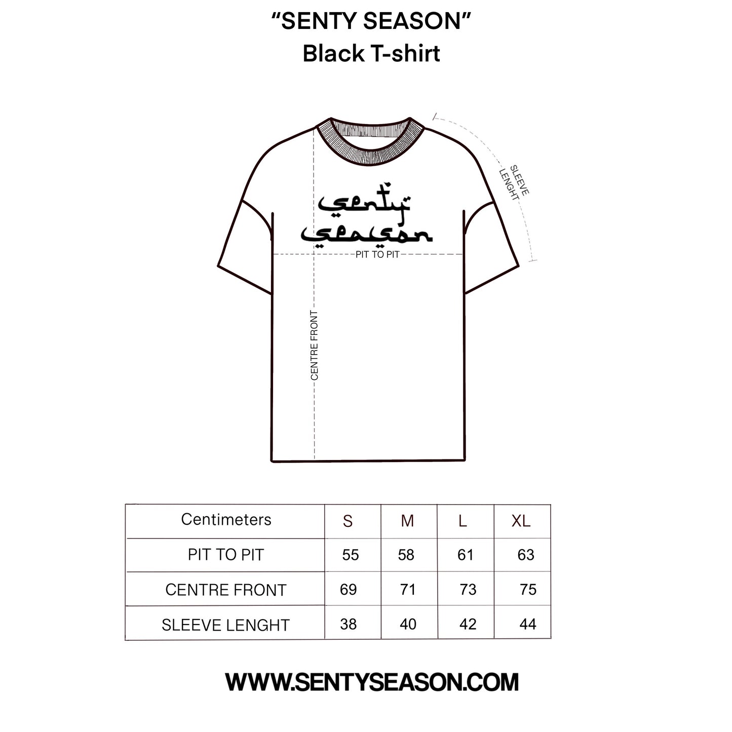 "SENTY SEASON" Black T-shirt