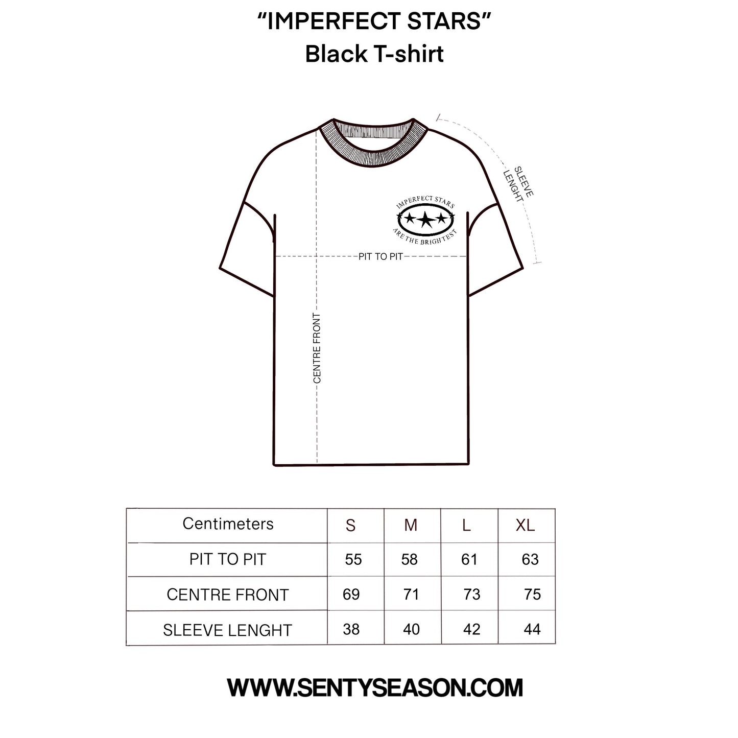 “IMPERFECT STARS” Black T-shirt