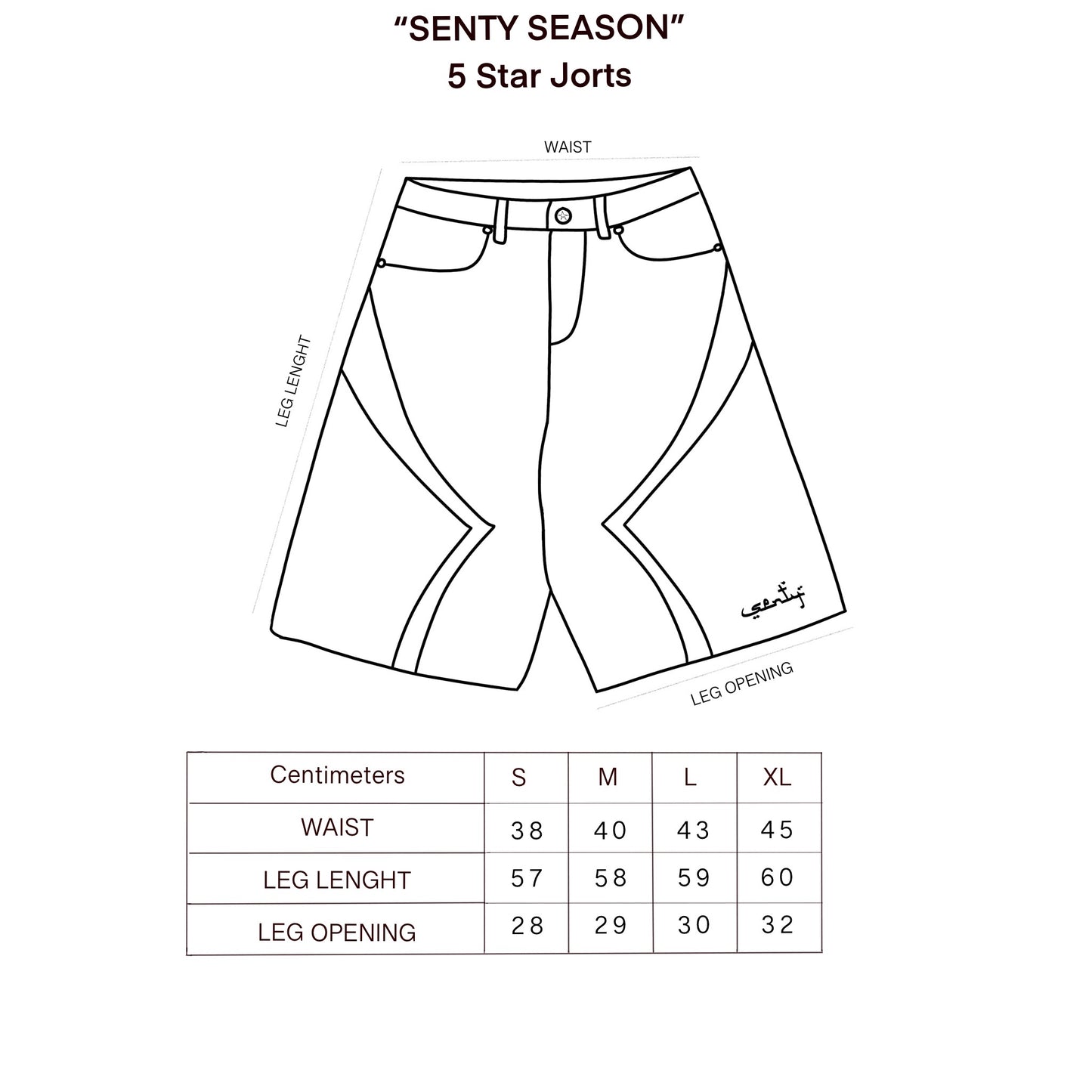 "SENTY SEASON" 5 Star Blue Jorts