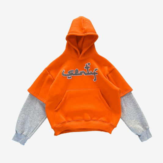 “SENTY SEASON” Halloween Double Sleeve Orange Hoodie