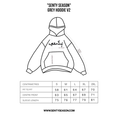 "SENTY SEASON" Grey Hoodie V2