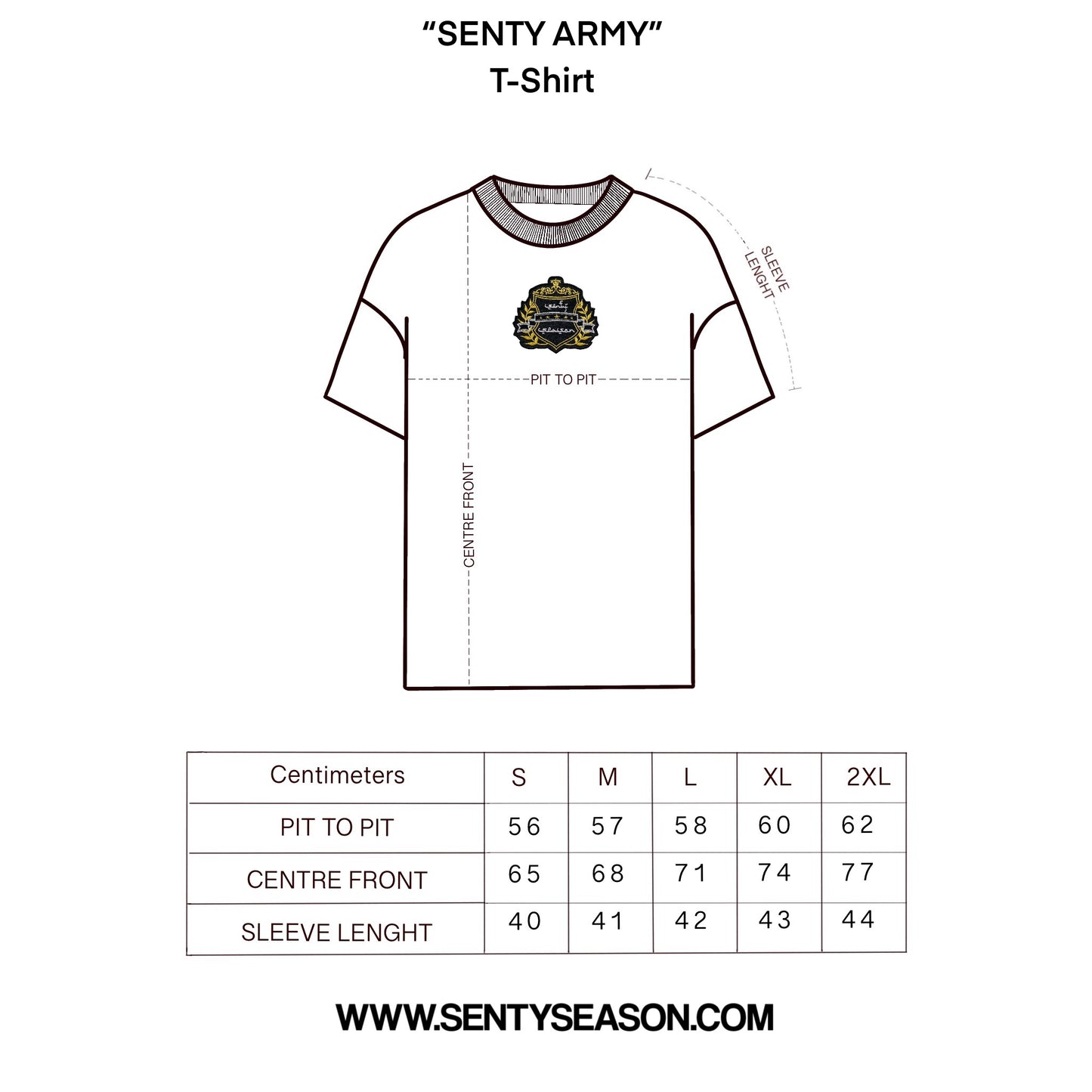 “SENTY ARMY” Uniform Black T-shirt