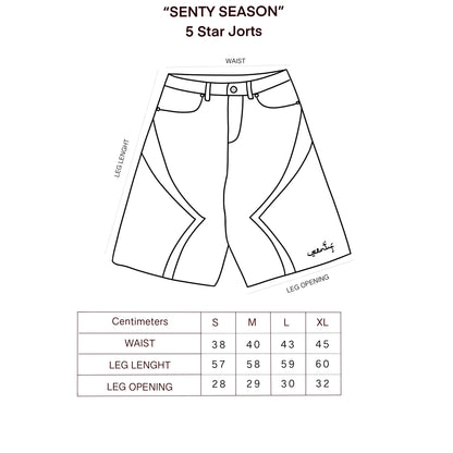 "SENTY SEASON" 5 Star Black Jorts